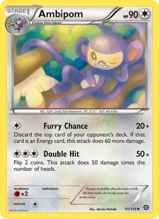 Ambipom #91 · Steam Siege Pokémon card