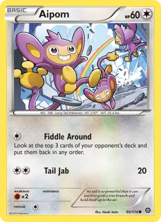 Aipom #90 · Steam Siege Pokémon card