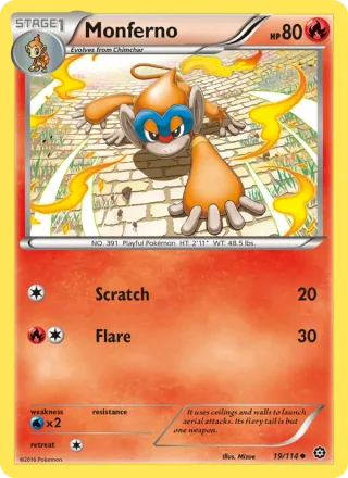 Monferno #19 · Steam Siege Pokémon card