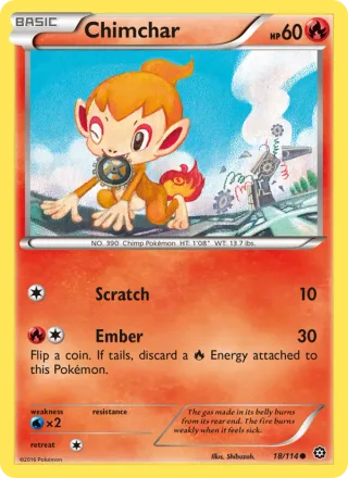 Chimchar #18 · Steam Siege Pokémon card