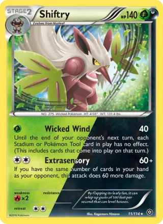 Shiftry #11 · Steam Siege Pokémon card