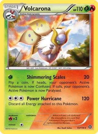 Volcarona #15 · Steam Siege Pokémon card