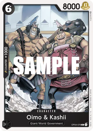 Oimo & Kashii #OP04-078 · Kingdoms of Intrigue Pre-Release Cards One Piece card