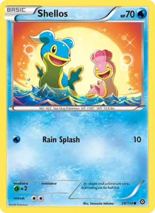 Shellos #28 · Steam Siege Pokémon card