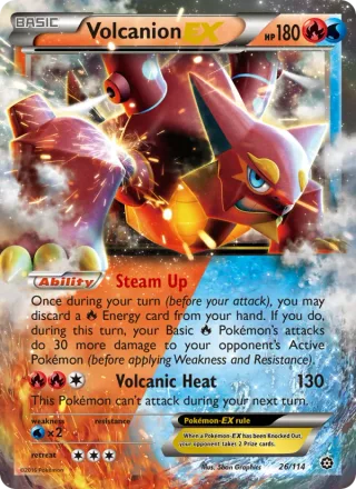 Volcanion EX #26 · Steam Siege Pokémon card