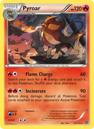 Pyroar #23 · Steam Siege Pokémon card