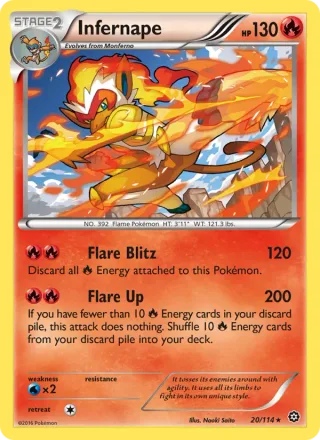 Infernape #20 · Steam Siege Pokémon card