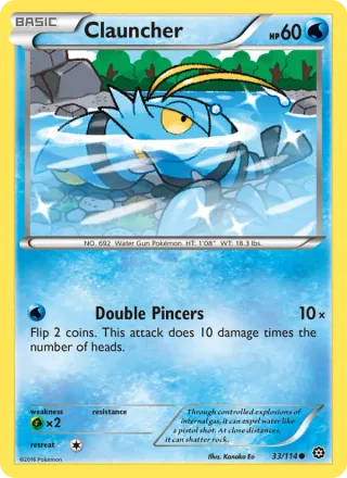 Clauncher #33 · Steam Siege Pokémon card