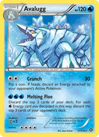 Avalugg #37 · Steam Siege Pokémon card