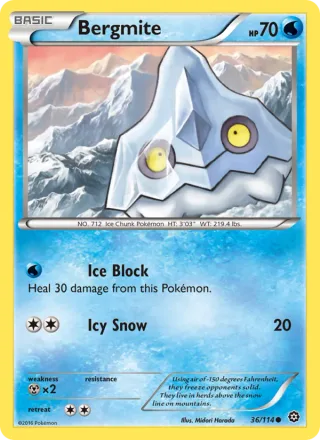 Bergmite #36 · Steam Siege Pokémon card