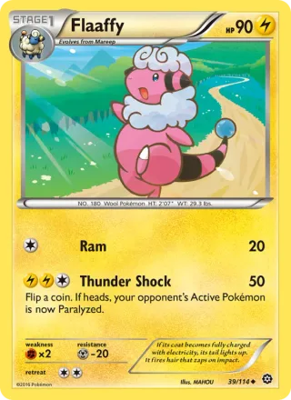 Flaaffy #39 · Steam Siege Pokémon card