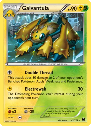 Galvantula #42 · Steam Siege Pokémon card