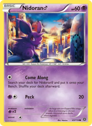 Nidoran♂ #43 · Steam Siege Pokémon card