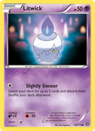 Litwick #48 · Steam Siege Pokémon card