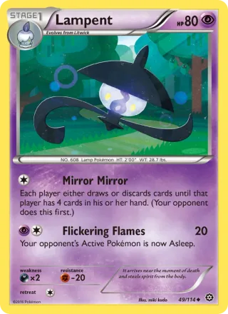 Lampent #49 · Steam Siege Pokémon card
