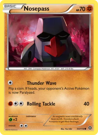 Nosepass #54 · Steam Siege Pokémon card
