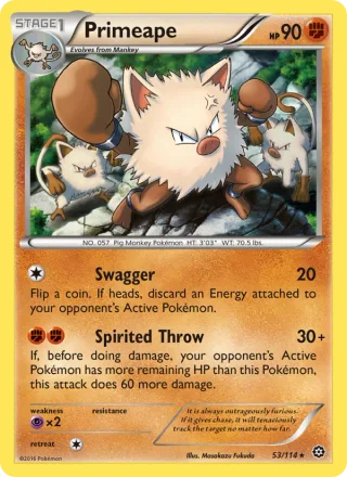 Primeape #53 · Steam Siege Pokémon card