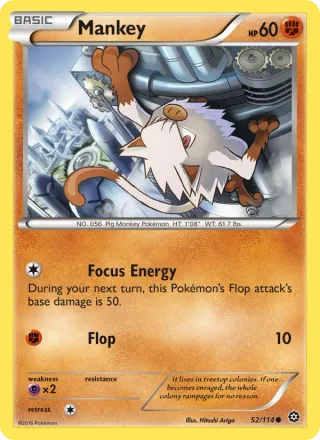 Mankey #52 · Steam Siege Pokémon card
