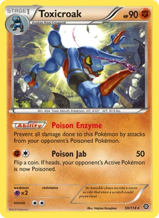 Toxicroak #59 · Steam Siege Pokémon card