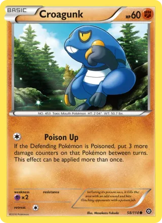 Croagunk #58 · Steam Siege Pokémon card