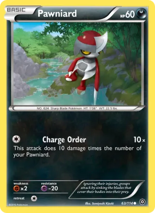 Pawniard #63 · Steam Siege Pokémon card