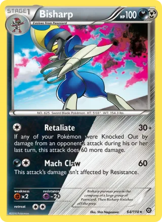Bisharp #64 · Steam Siege Pokémon card