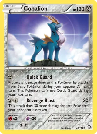 Cobalion #74 · Steam Siege Pokémon card