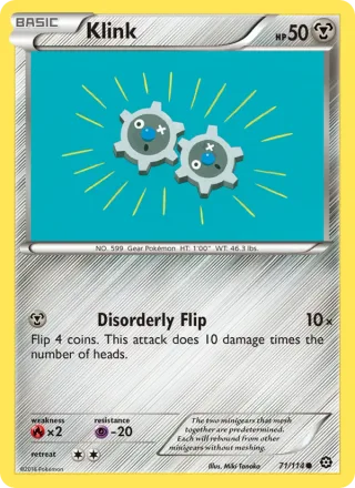 Klink #71 · Steam Siege Pokémon card