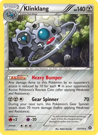 Klinklang #73 · Steam Siege Pokémon card