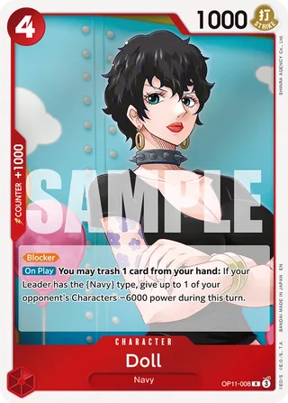 Doll #OP11-008 · A Fist of Divine Speed One Piece card