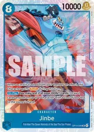 Jinbe #OP14-049 · The Azure Sea's Seven One Piece card
