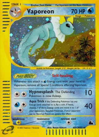 Vaporeon #H31 · Skyridge Pokémon card