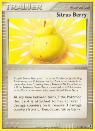 Sitrus Berry #91 · Unseen Forces Pokémon card