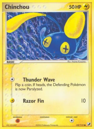 Chinchou #52 · Unseen Forces Pokémon card