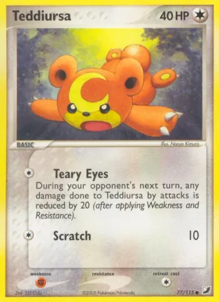 Teddiursa #77 · Unseen Forces Pokémon card
