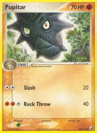 Pupitar #70 · Unseen Forces Pokémon card