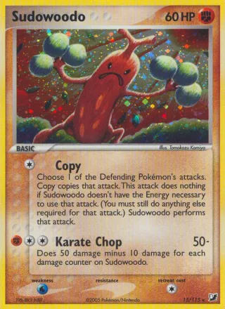 Sudowoodo #15 · Unseen Forces Pokémon card