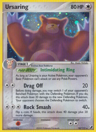 Ursaring #18 · Unseen Forces Pokémon card