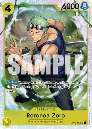 Roronoa Zoro #OP15-113 · Adventure on Kami's Island One Piece card