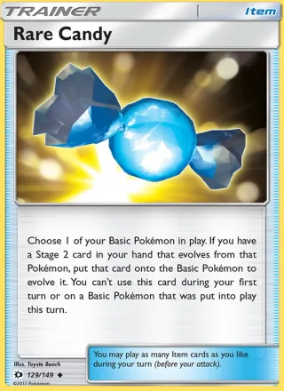 Rare Candy #129 · Sun & Moon Pokémon card