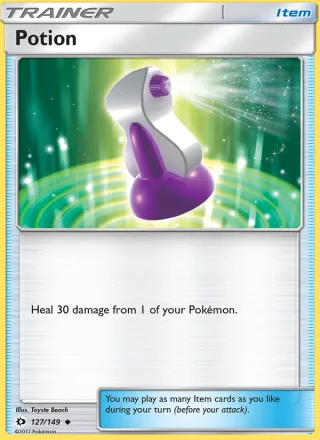 Potion #127 · Sun & Moon Pokémon card