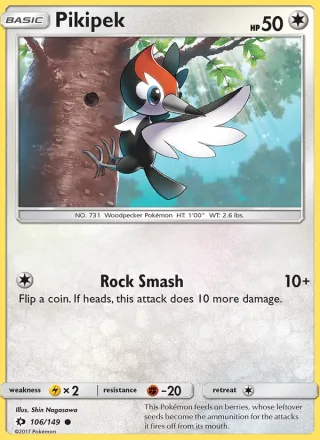 Pikipek #106 · Sun & Moon Pokémon card