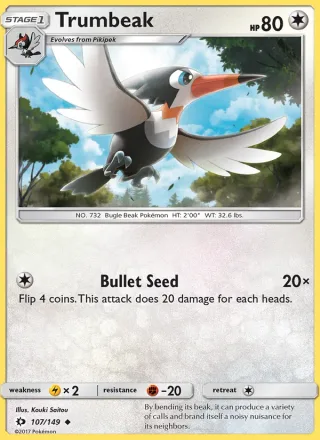 Trumbeak #107 · Sun & Moon Pokémon card