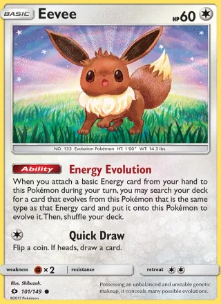 Eevee #101 · Sun & Moon Pokémon card