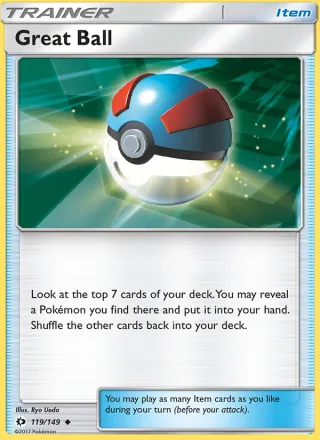 Great Ball #119 · Sun & Moon Pokémon card