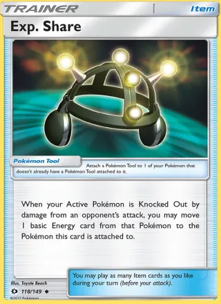 Exp. Share #118 · Sun & Moon Pokémon card