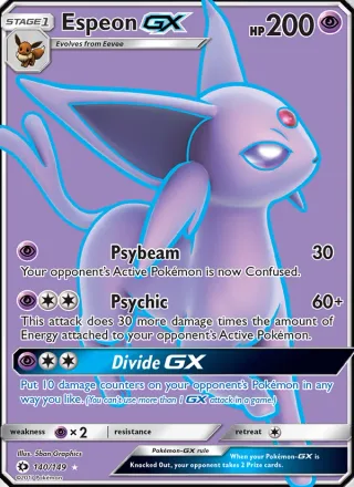 Espeon GX #140 · Sun & Moon Pokémon card