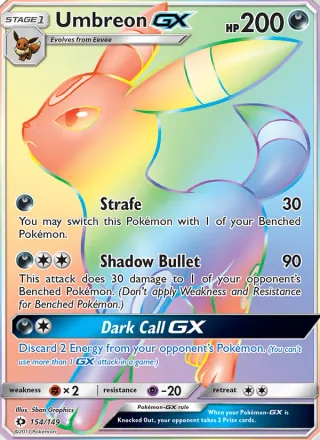 Umbreon GX #154 · Sun & Moon Pokémon card