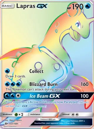 Lapras GX #151 · Sun & Moon Pokémon card