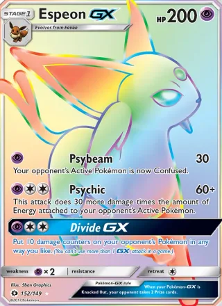 Espeon GX #152 · Sun & Moon Pokémon card